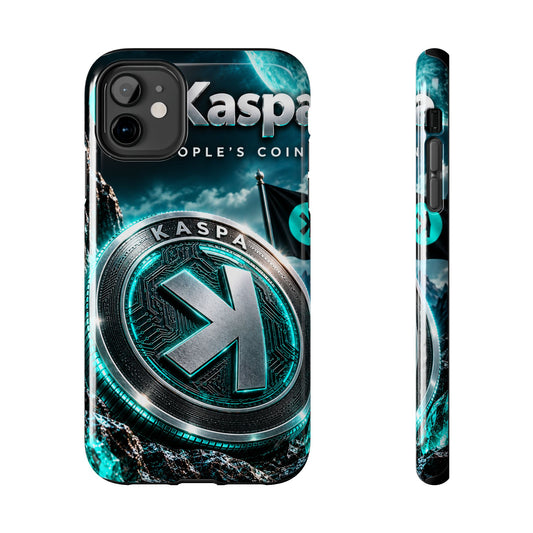 Kaspa Coin Tough Phone Case – Teal Crypto Logo Protective Cover