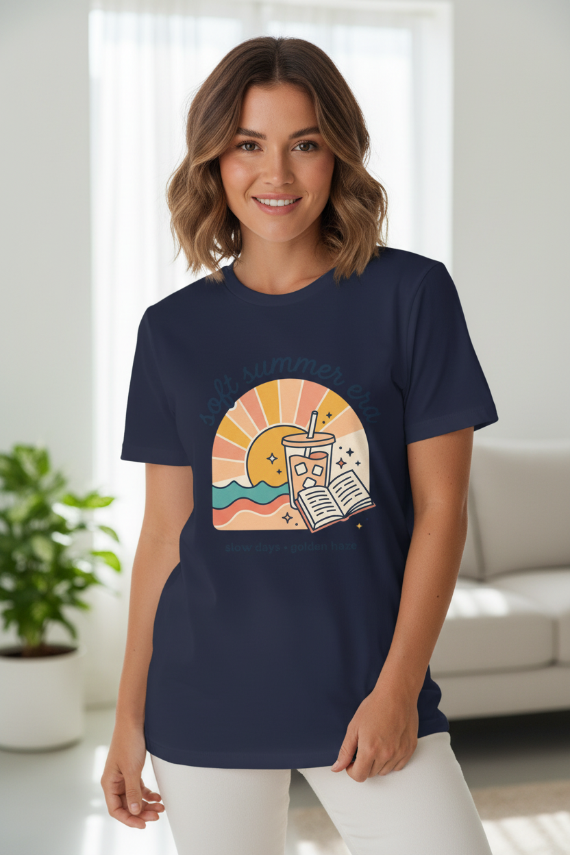 Soft Summer Era Tee | summer aesthetic, coastal vibes, pastel hand-drawn design