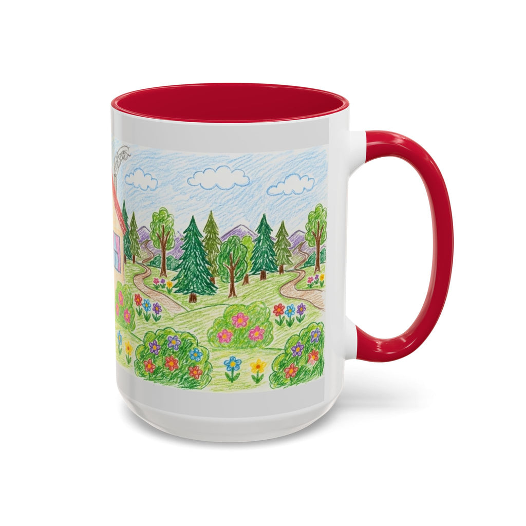Crayon Family Home Drawing Mug | Colorful Ceramic Coffee Cup