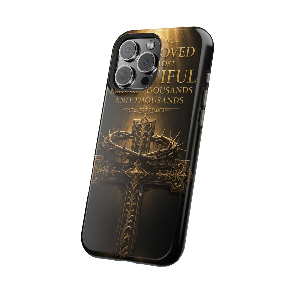 Magnetic Impact-Resistant Phone Case — "Most Beautiful" Cross with Crown of Thorns