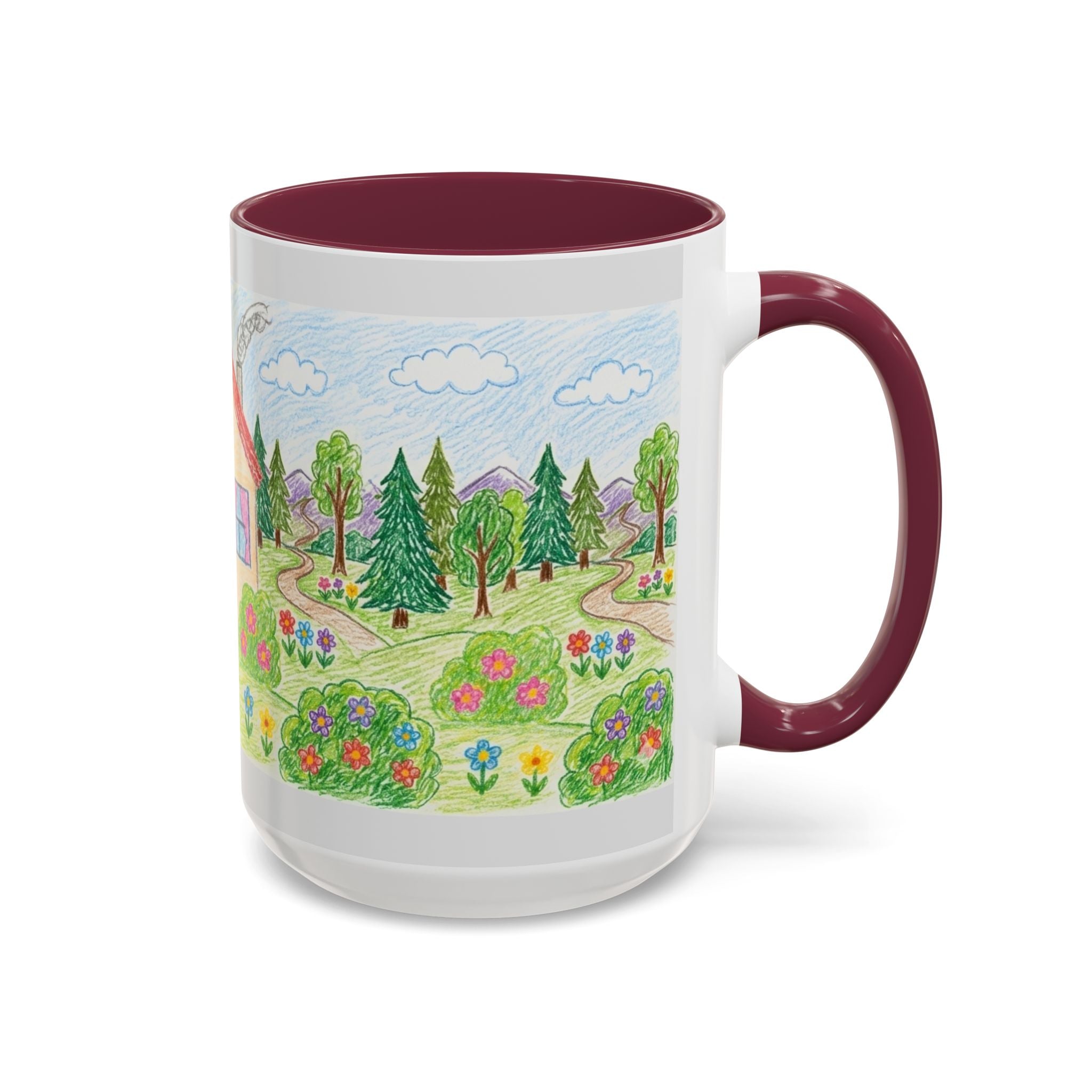 Crayon Family Home Drawing Mug | Colorful Ceramic Coffee Cup