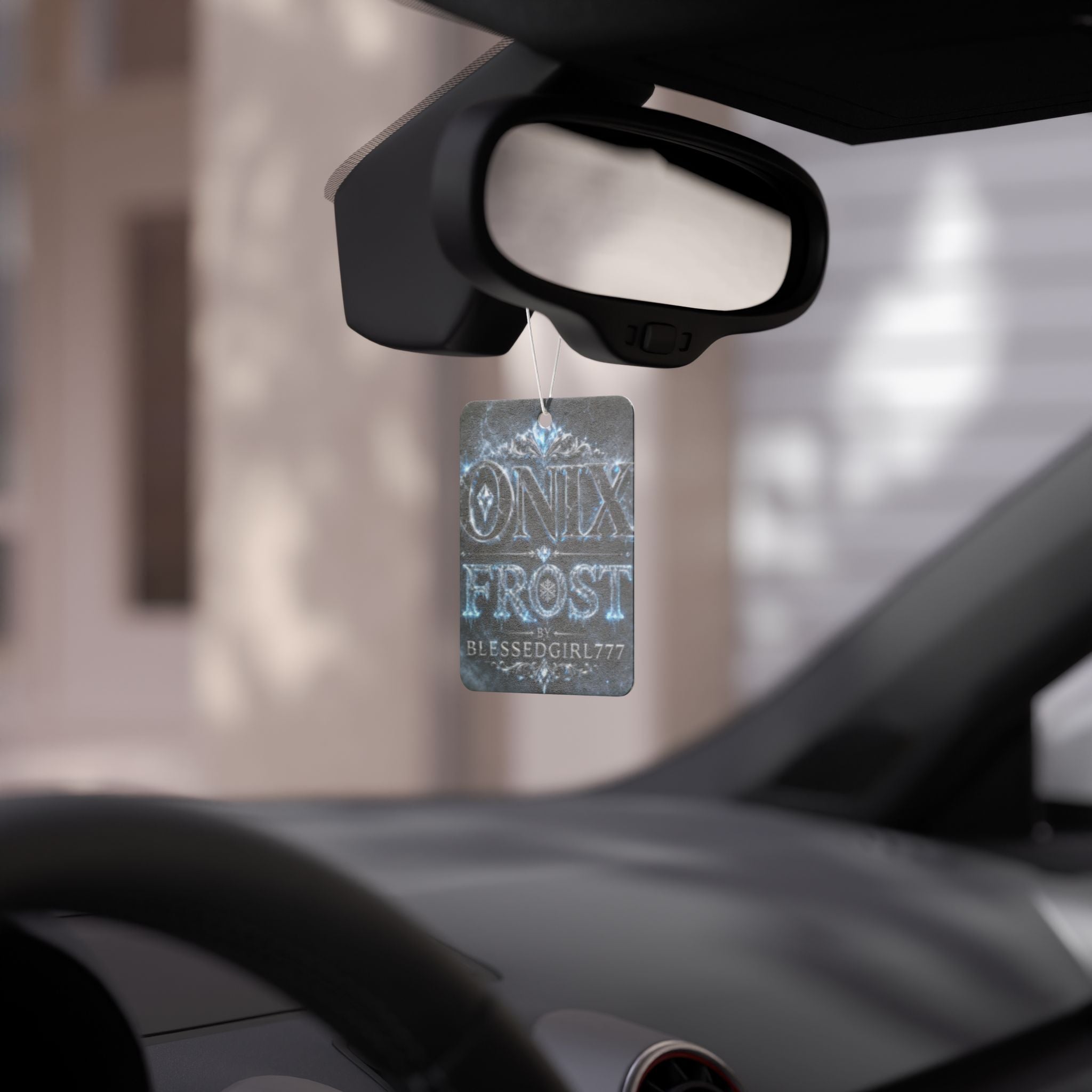 Onyx Frost Car Air Freshener — Frosty Logo Scented Ornament