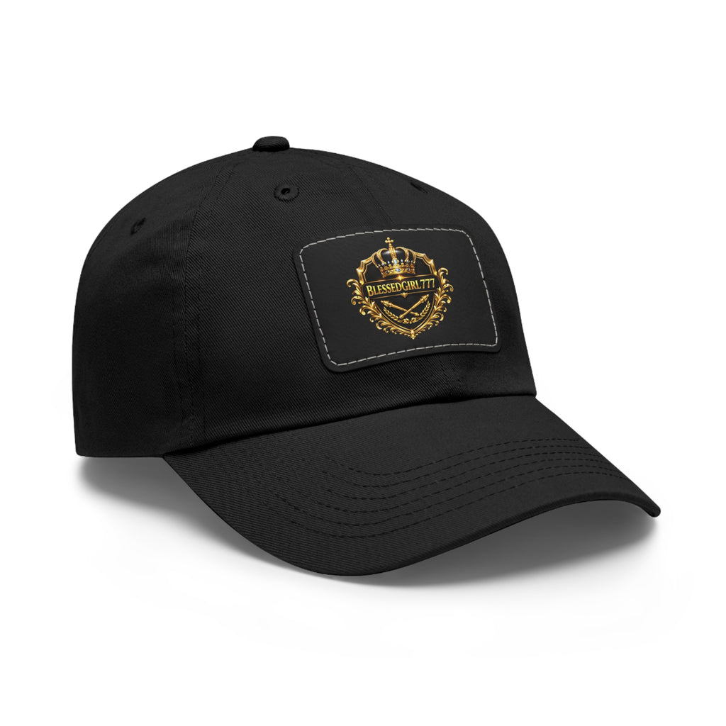 Dad Hat — Vintage Gold Crest Leather Patch Cap