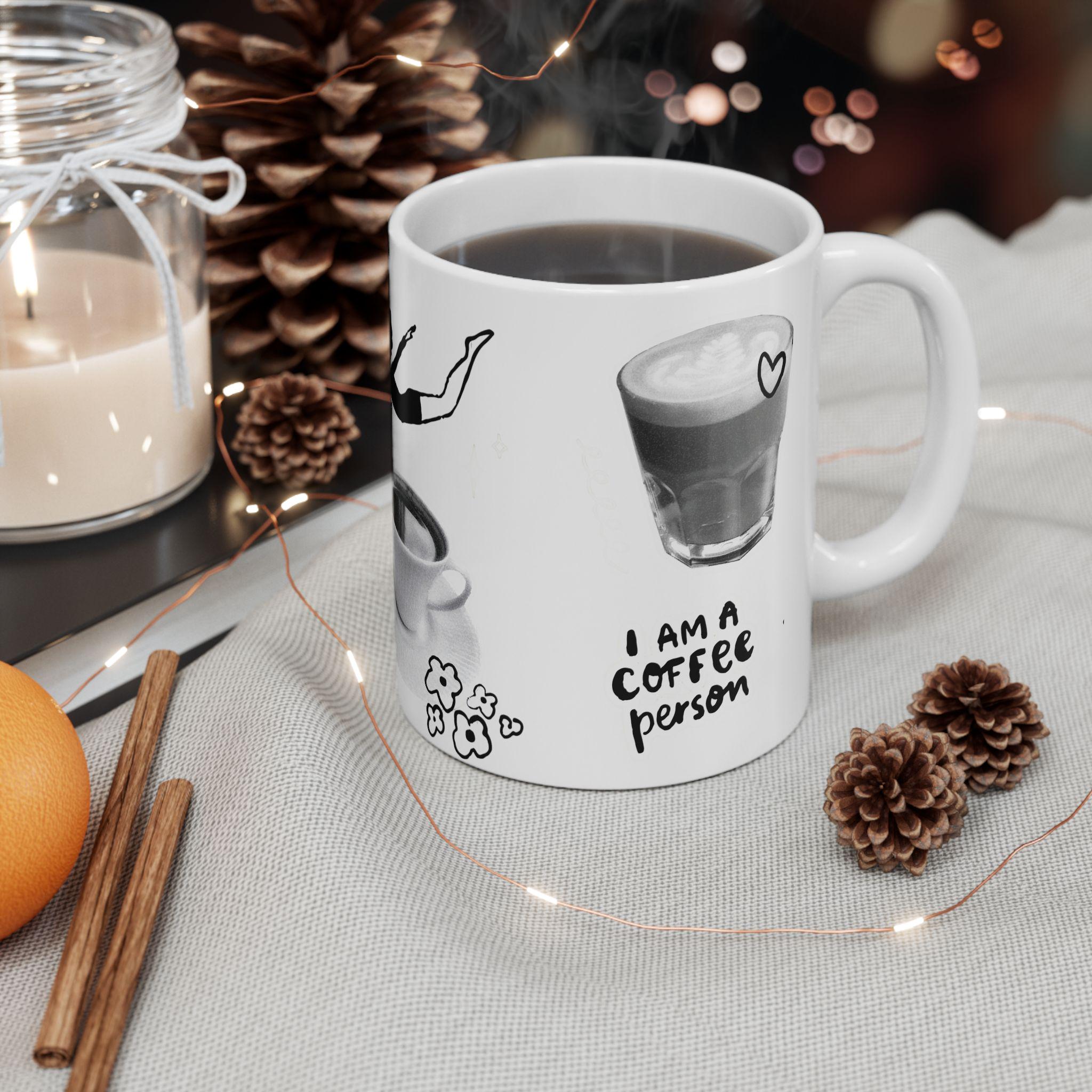 Taza de Cerámica Coffee Lovers - Regalo Estético para Amantes del Café,Mug de Cafetería Minimalista,Regalo de Cumpleaños para Coffee Addicts