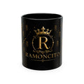 Gold Crest Monogram Mug — Personalized 'R' RamonCito Ceramic Coffee Cup