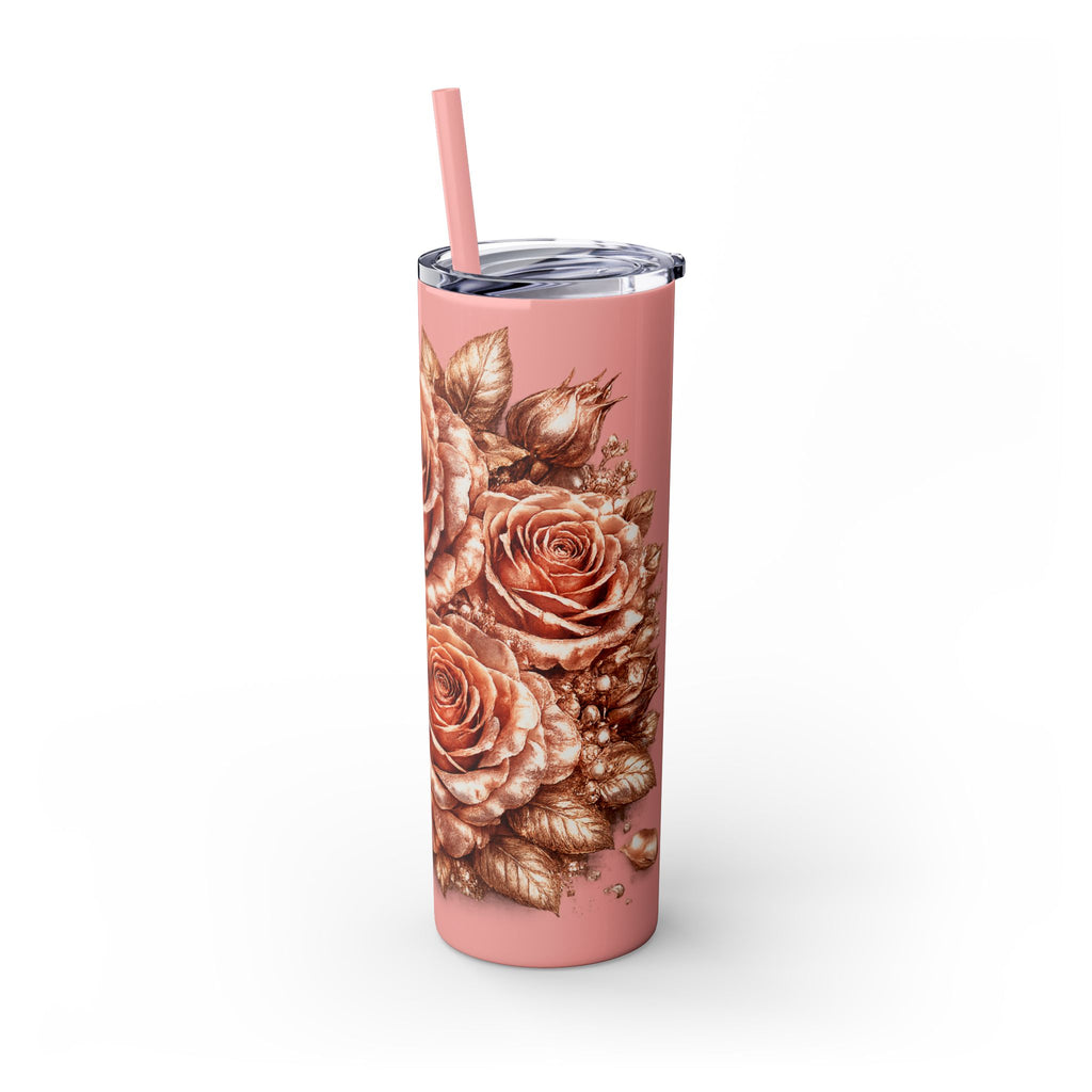 Skinny Tumbler — Monochrome Rose Garden 20oz Straw Tumbler