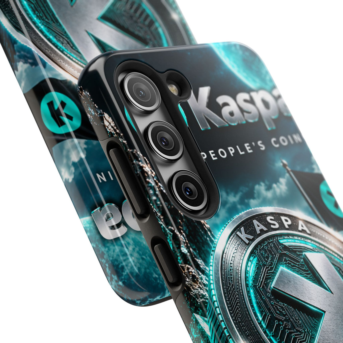 Kaspa Coin Tough Phone Case – Teal Crypto Logo Protective Cover
