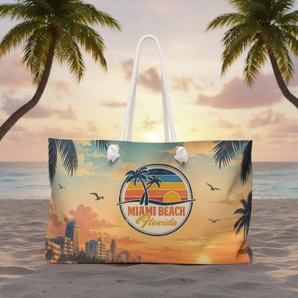 Miami Beach Florida Sunset Weekender Bag