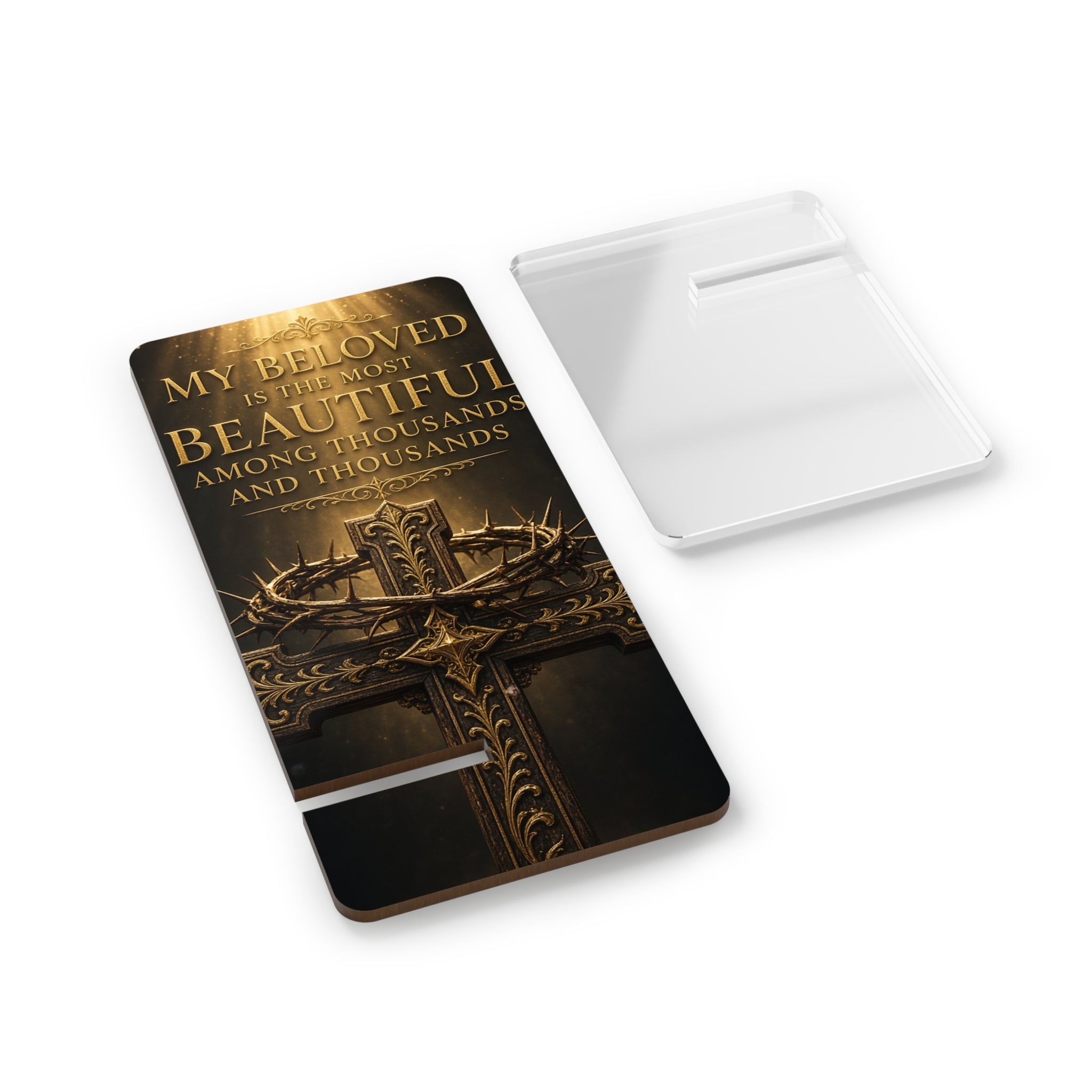 My Beloved Is the Most Beautiful Phone Stand — Decorative Cross Smartphone Display