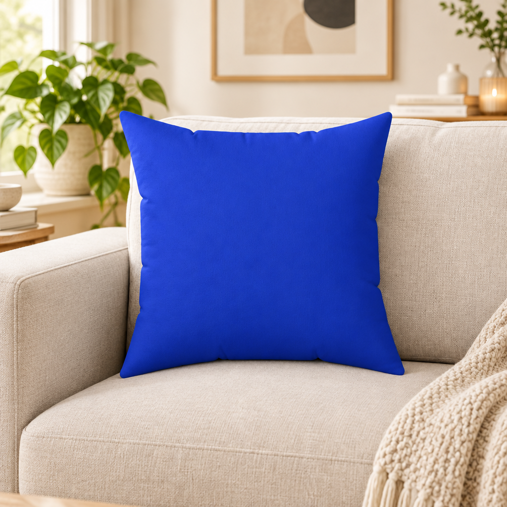 Royal Blue Throw Pillow | Solid Color | 16 × 16