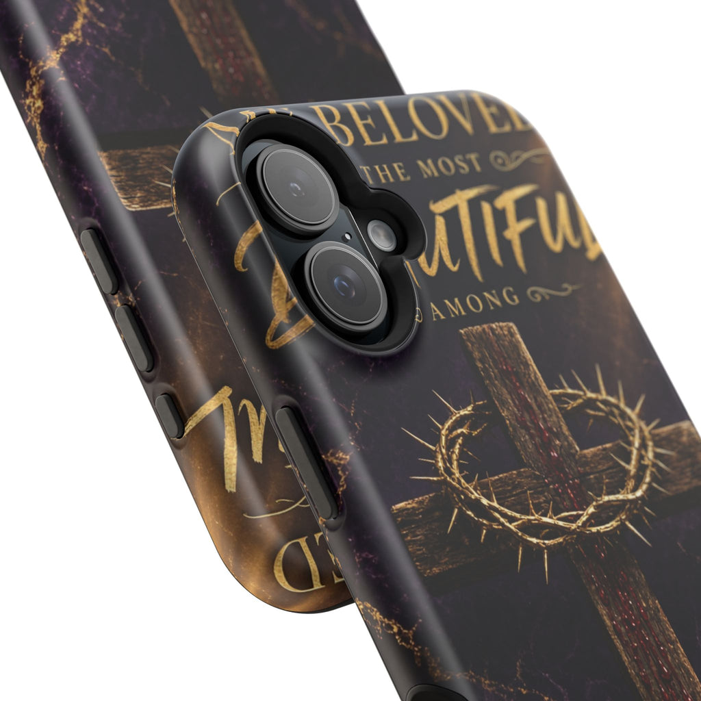 Christian Cross Magnetic Impact-Resistant Phone Case — "Beloved Most Beautiful" Scripture Design
