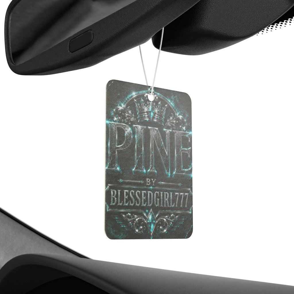 Car Air Freshener — 'PINE by BLESSEDGIRL777' Vintage Teal Scented Ornament