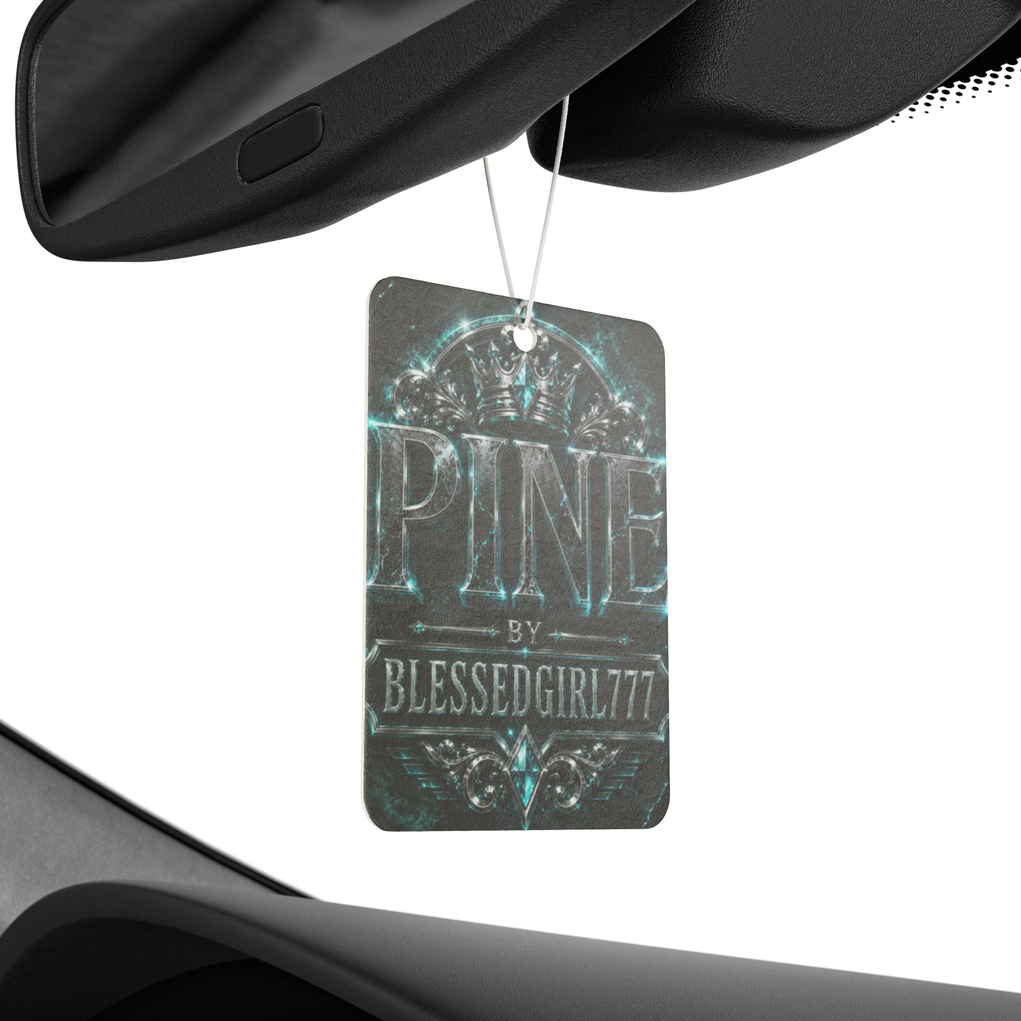 Car Air Freshener — 'PINE by BLESSEDGIRL777' Vintage Teal Scented Ornament
