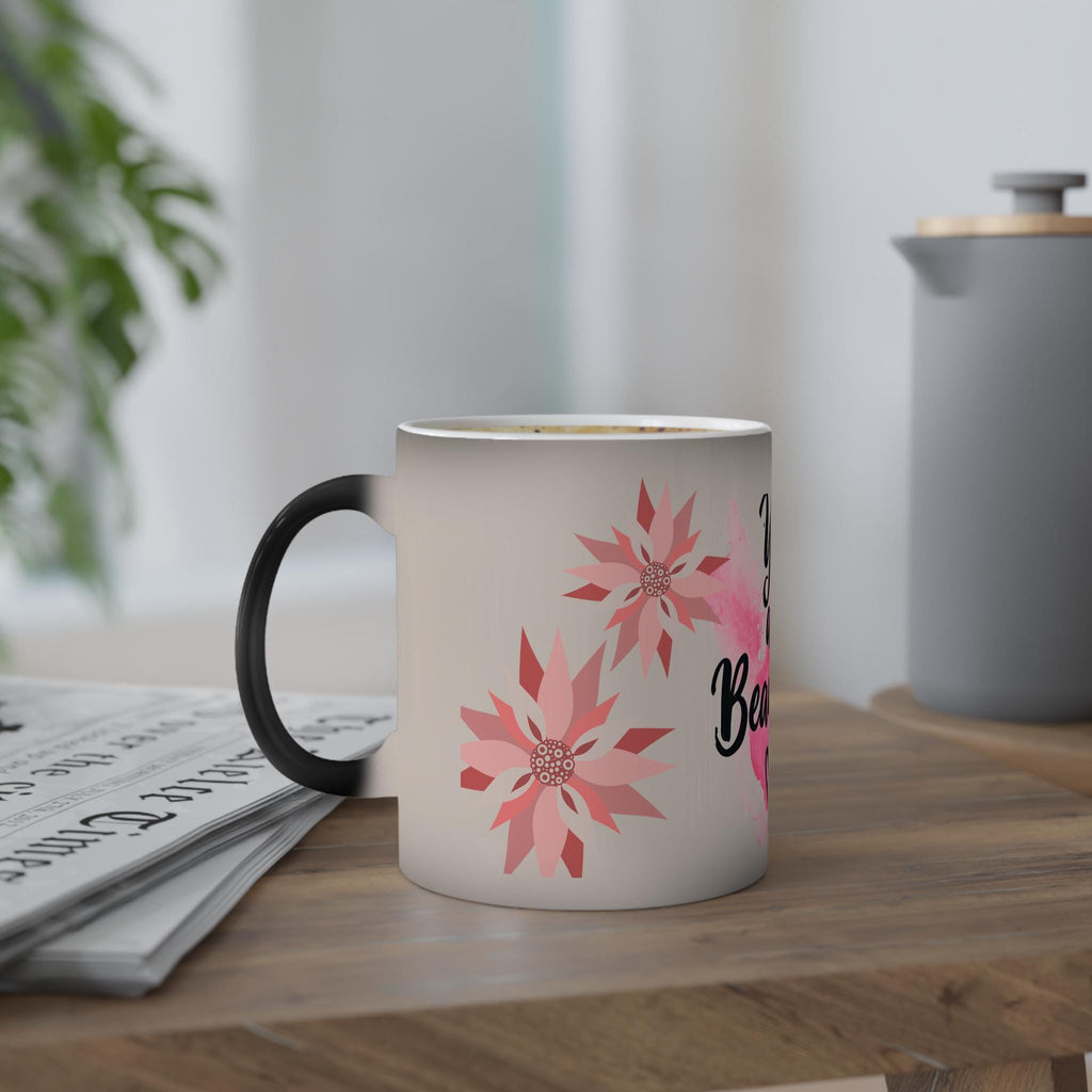 Taza Mágica Inspiracional - Color Changing Mug con Frase Motivadora, Regalo Sorpresa para Mujer, Vaso Sensible al Calor