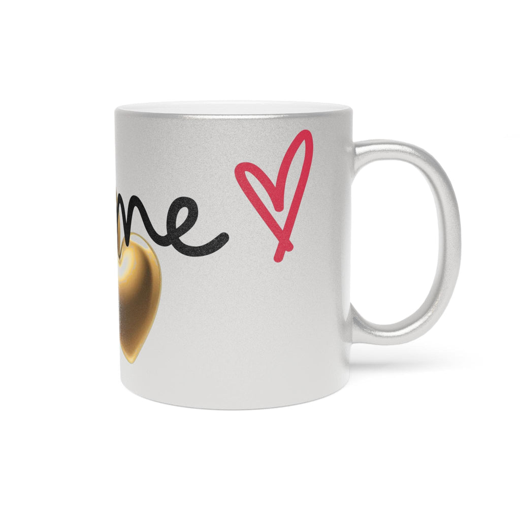 Rose Gold Metallic Heart Mug | Luxury Romantic Gift for Valentine's Day, Anniversary & Wedding, Elegant Coffee Cup