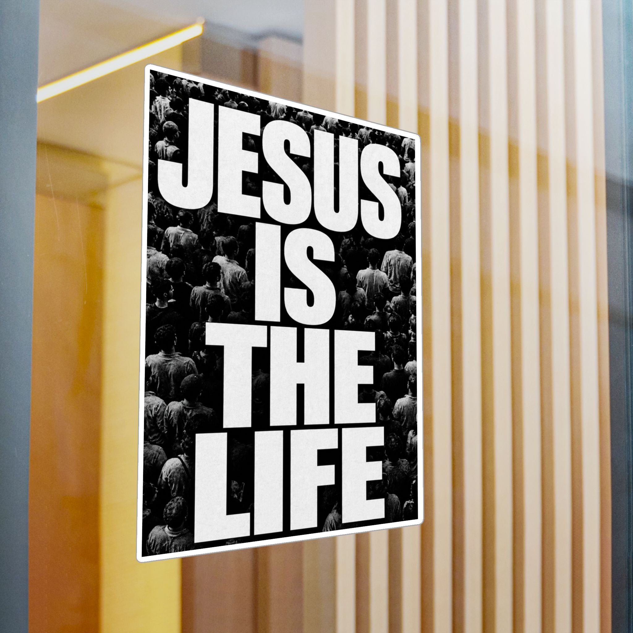 Jesus Is the Life Vinyl Sticker — Black & White Faith Decal (Kiss-Cut)