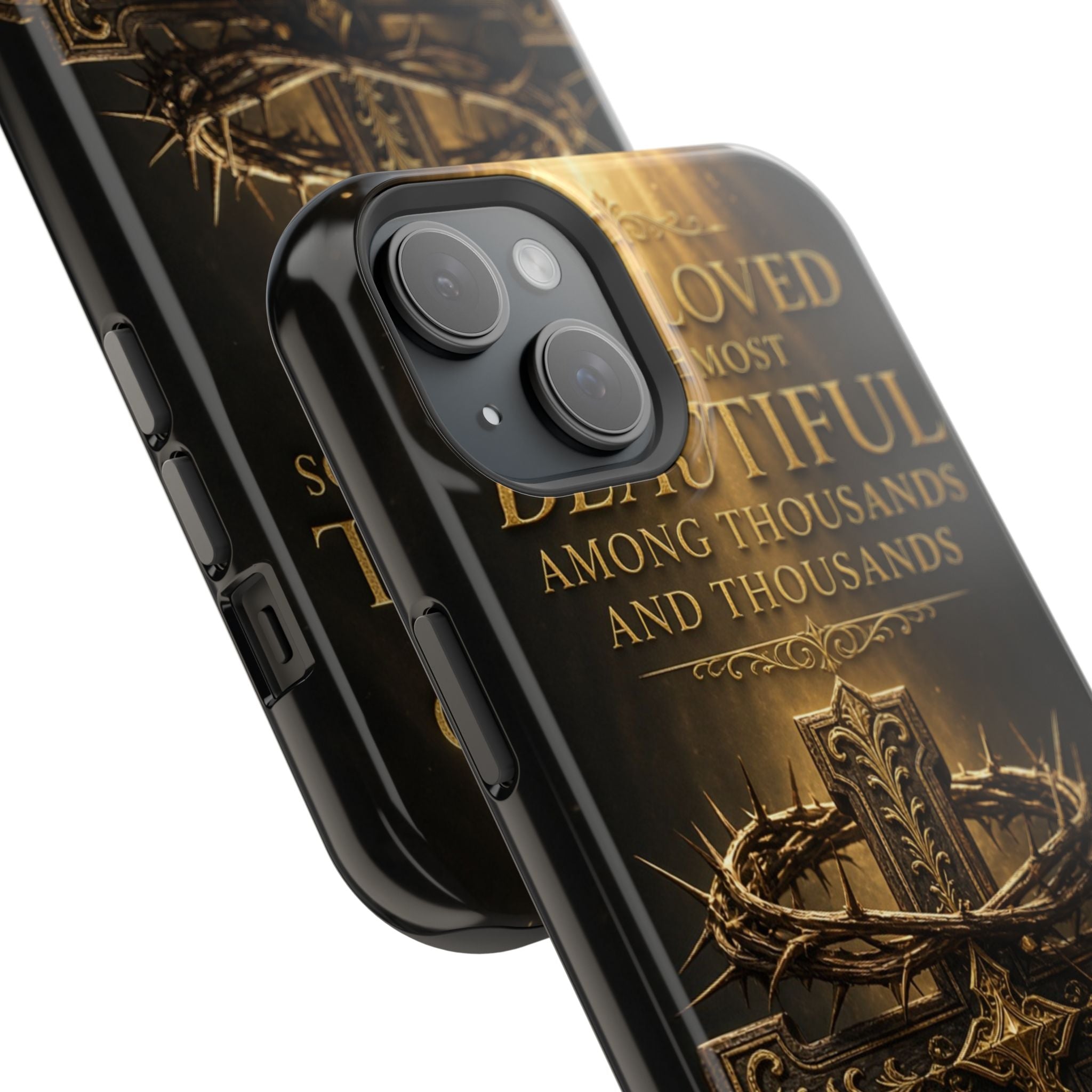 Magnetic Impact-Resistant Phone Case — "Most Beautiful" Cross with Crown of Thorns