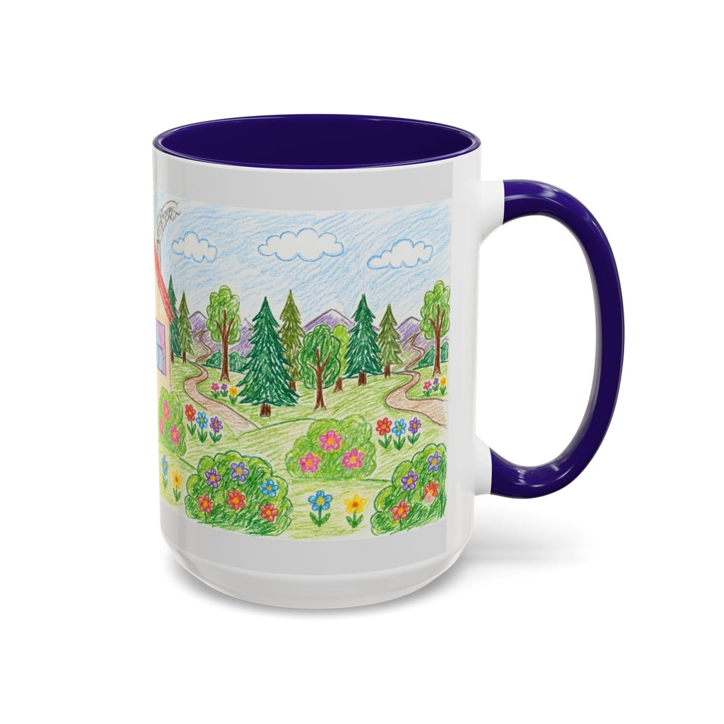 Crayon Family Home Drawing Mug | Colorful Ceramic Coffee Cup