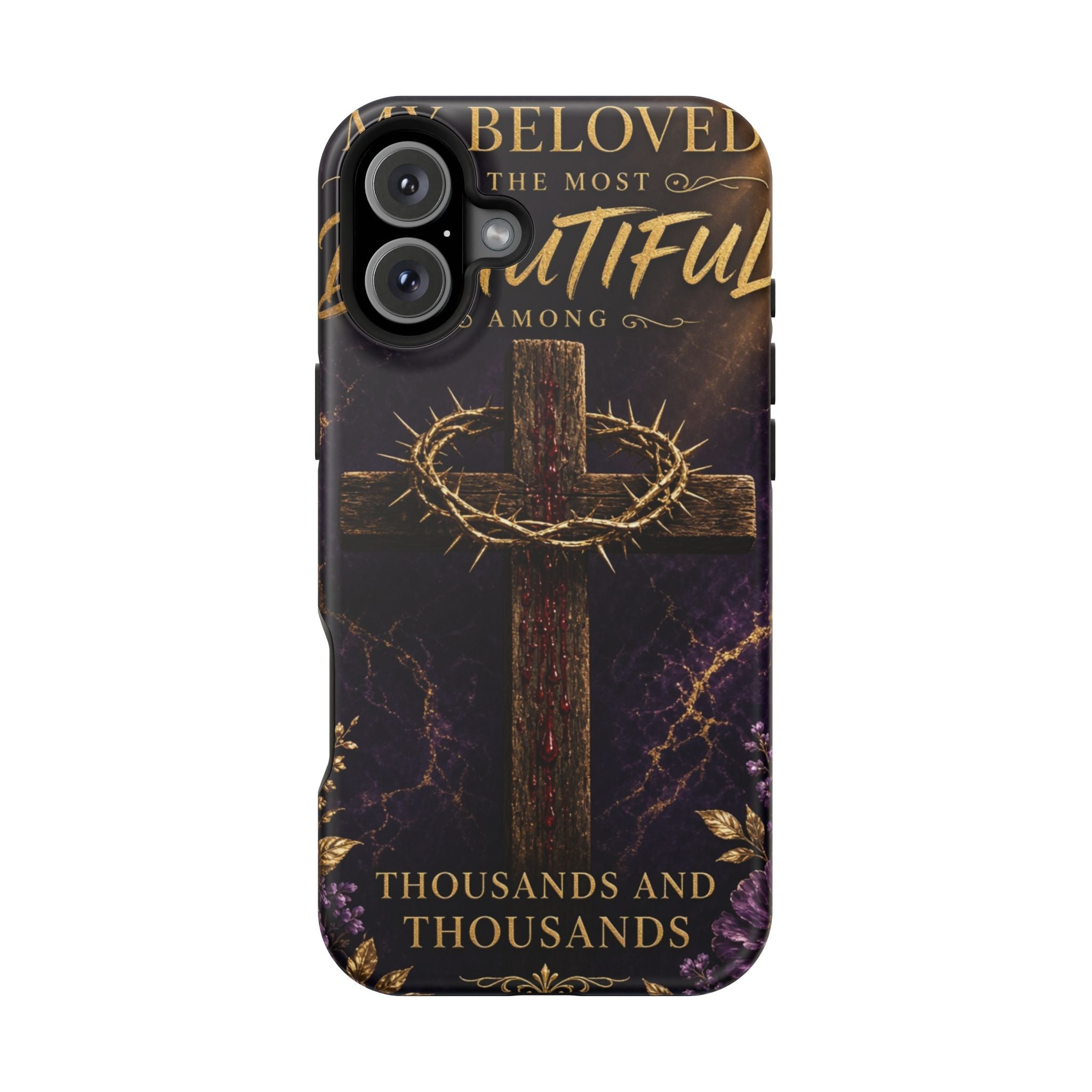 Christian Cross Magnetic Impact-Resistant Phone Case — "Beloved Most Beautiful" Scripture Design
