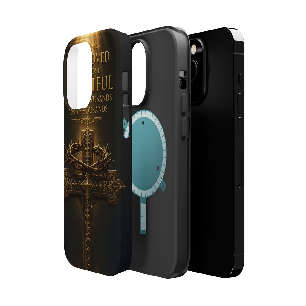 Magnetic Impact-Resistant Phone Case — "Most Beautiful" Cross with Crown of Thorns