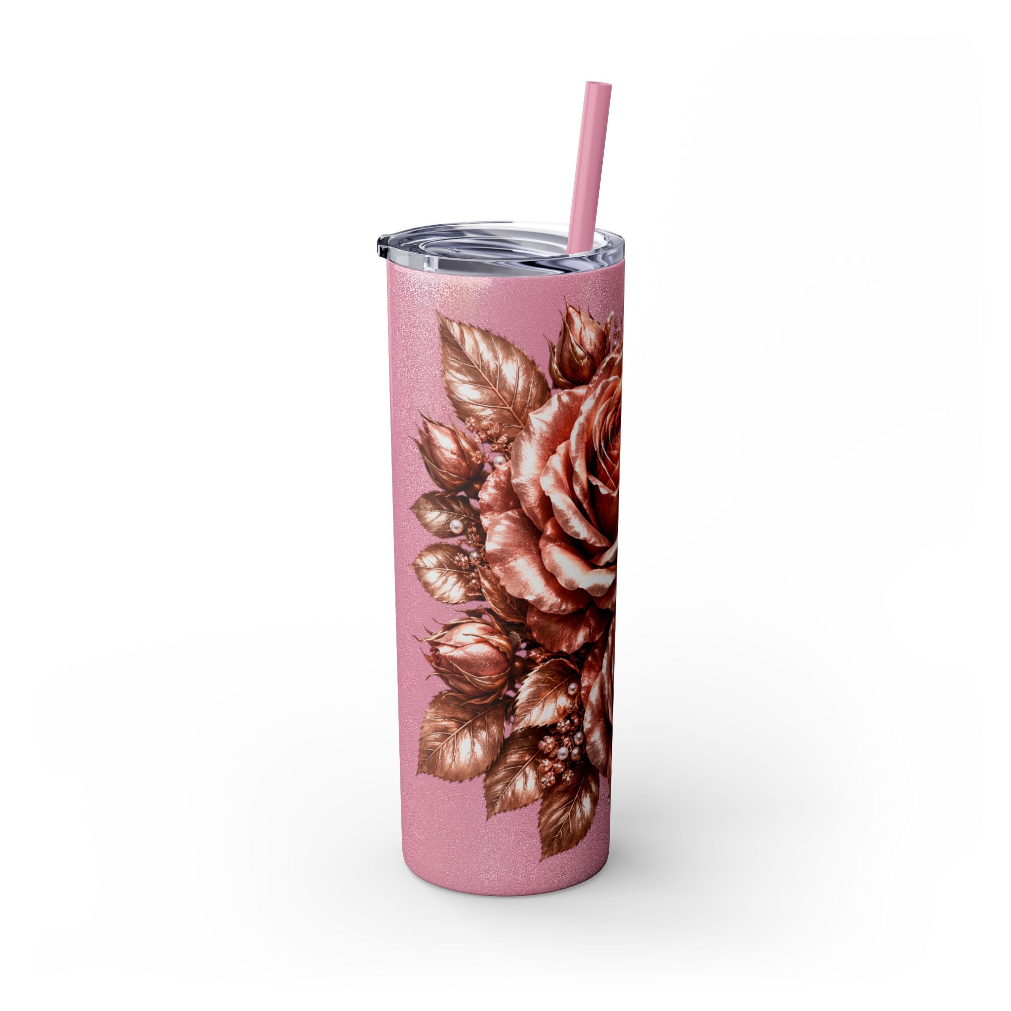Skinny Tumbler — Monochrome Rose Garden 20oz Straw Tumbler