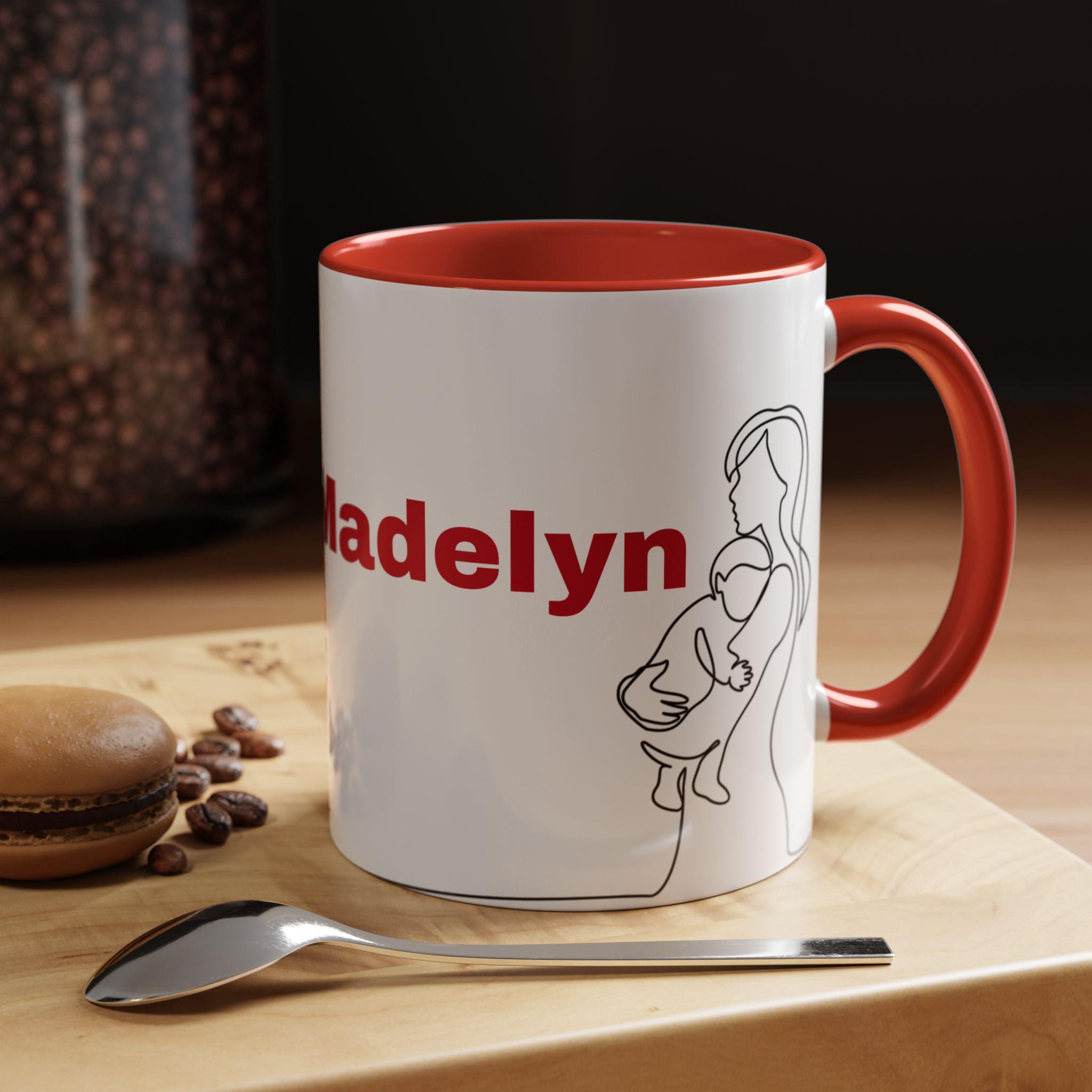 Taza Personalizada con Acento de Color - Regalo de Cumpleaños para Mujer, Custom Accent Coffee Mug, Taza con Interior de Color