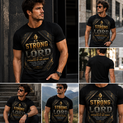Be Strong in the Lord Christian T-Shirt — Inspirational Bible Verse Tee (Ephesians 6:10)
