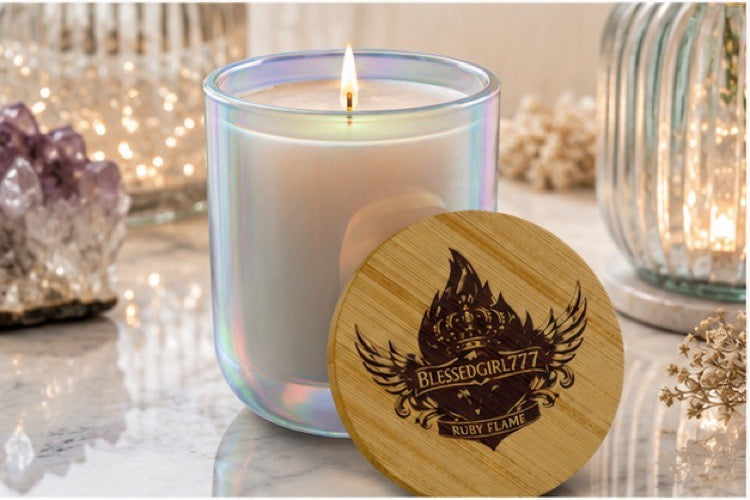 Engraved Soy Candle | 14oz Luxury Scented Candle with Custom Bamboo Lid — Rustic Crest