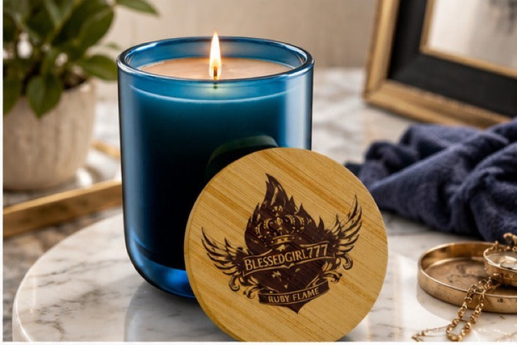 Engraved Soy Candle | 14oz Luxury Scented Candle with Custom Bamboo Lid — Rustic Crest