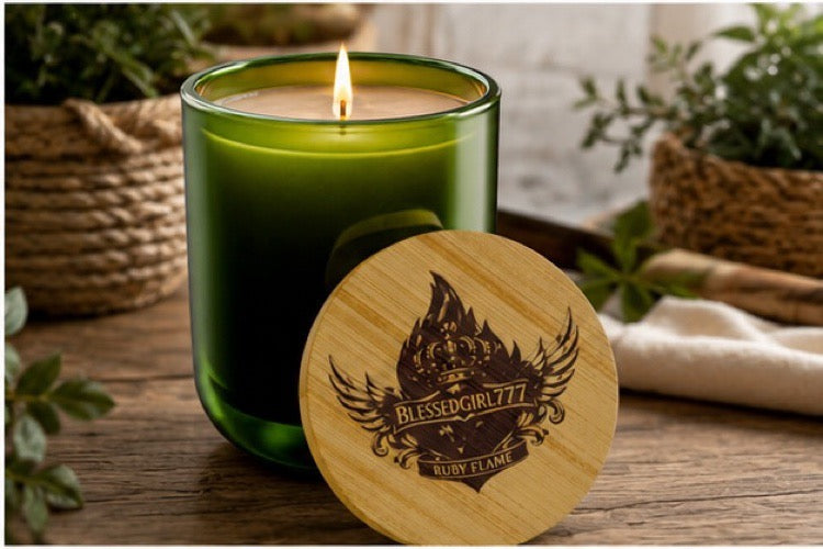 Engraved Soy Candle | 14oz Luxury Scented Candle with Custom Bamboo Lid — Rustic Crest