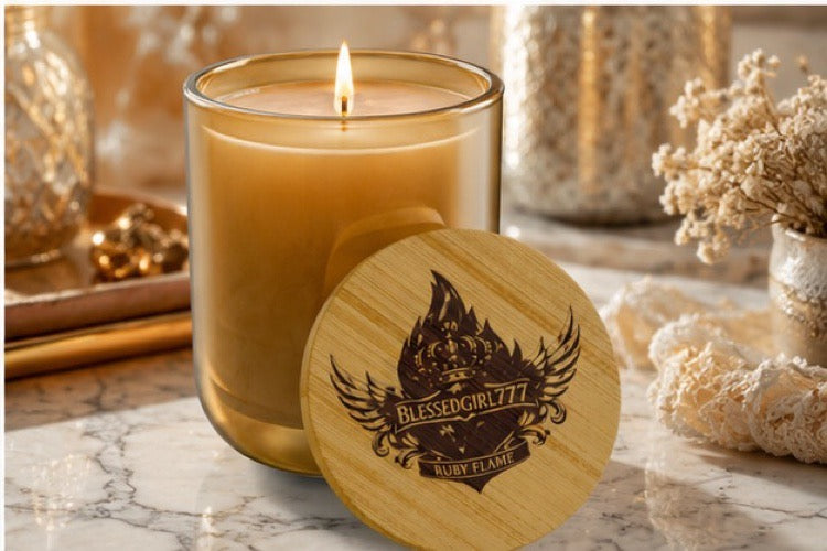 Engraved Soy Candle | 14oz Luxury Scented Candle with Custom Bamboo Lid — Rustic Crest