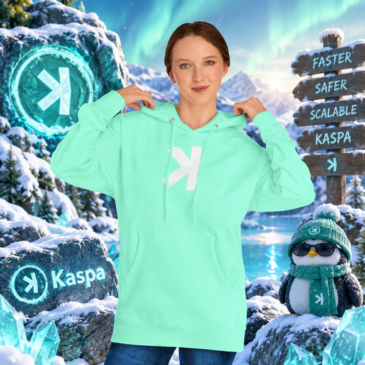 KAS to the Moon Hoodie — Minimalist 'K' Mint Pullover for Kaspa Fans
