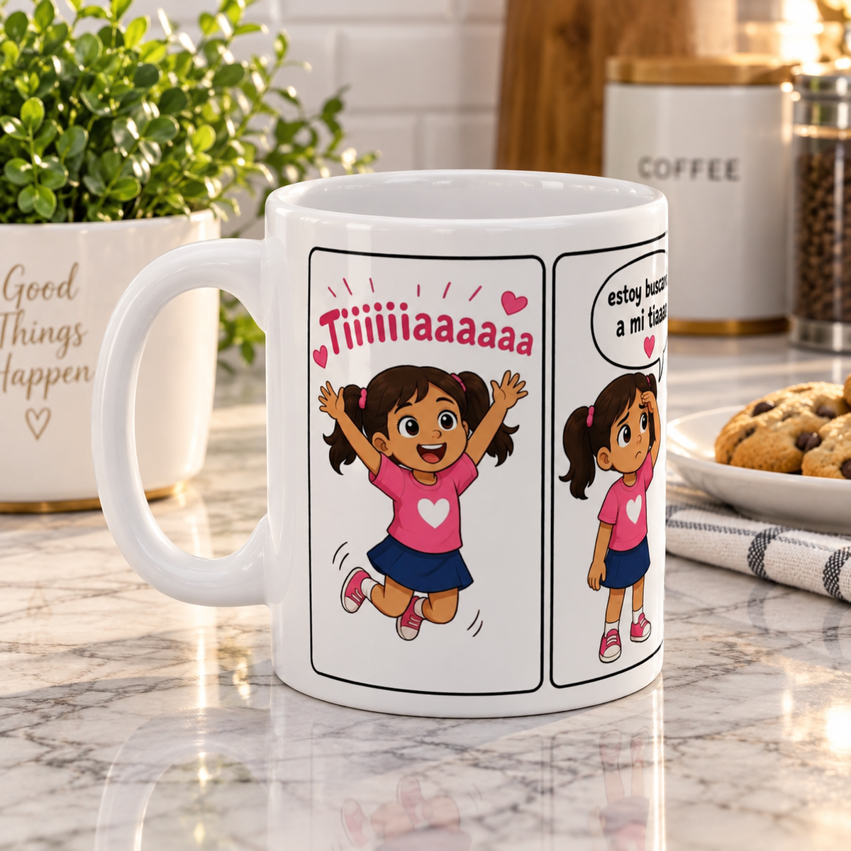 ¿Dónde Está Mi Tía? Tiiiiiaaaa — Funny Spanish Aunt Gift Mug