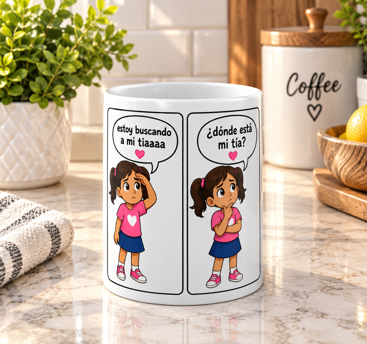 ¿Dónde Está Mi Tía? Tiiiiiaaaa — Funny Spanish Aunt Gift Mug