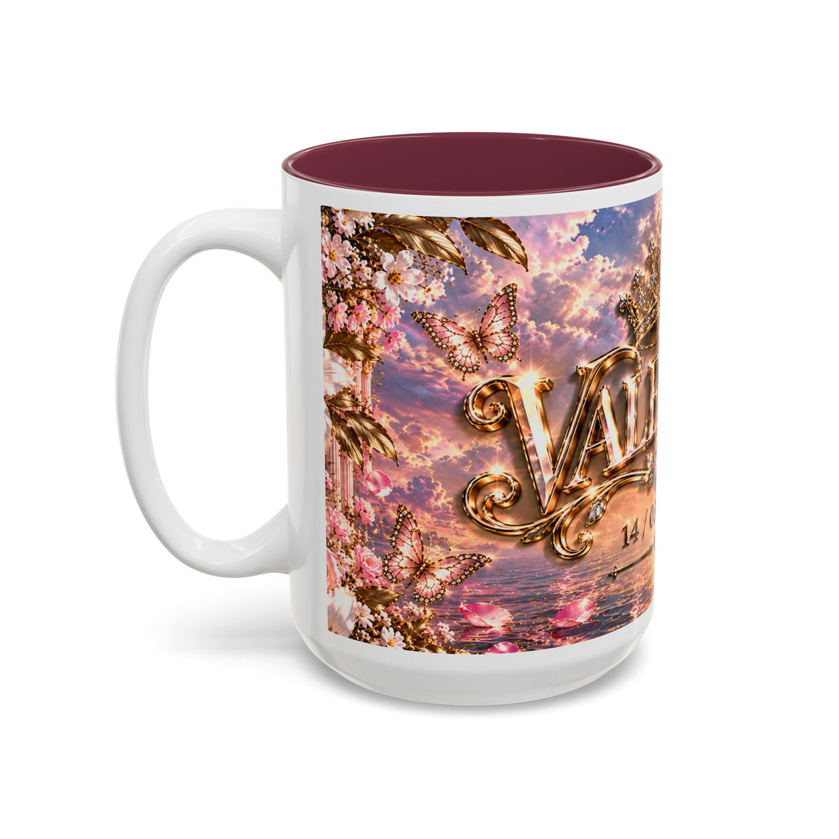 Personalized Gold Crest Name Mug — Custom Name & Date Two-Tone Accent