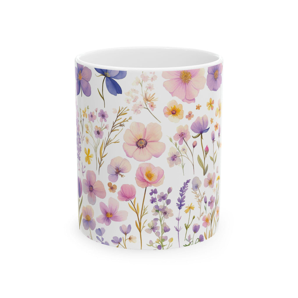 Taza Botánica de Flores Silvestres -Regalo Floral para Mujer,Mug de Cerámica Estética de Naturaleza,Regalo para Mamá,Garden Lover Coffee Cup