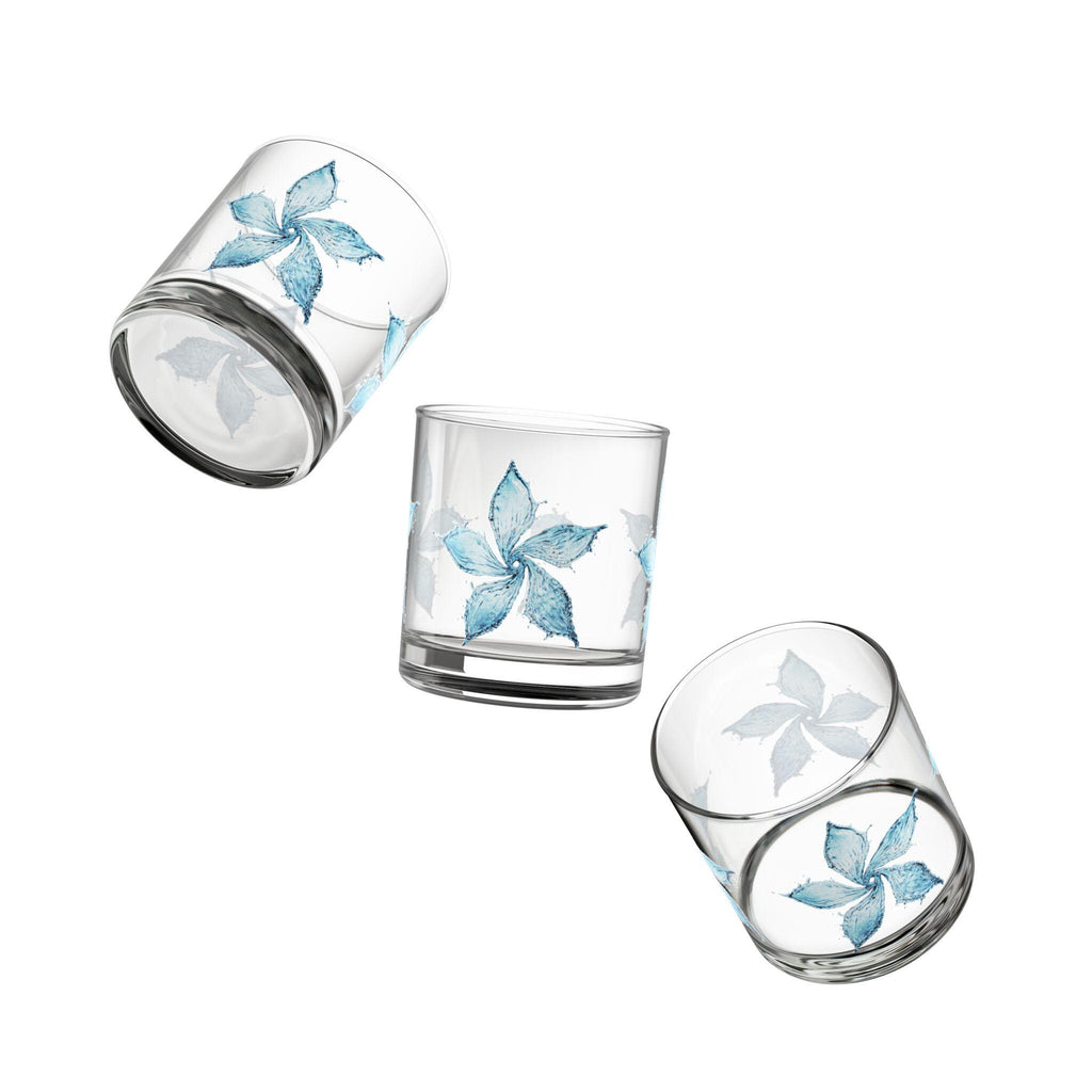 Vaso de Cristal Floral Rocks 10oz - Cristalería Estética de Flores, Vaso para Cócteles y Whisky, Regalo de Lujo para Mujer