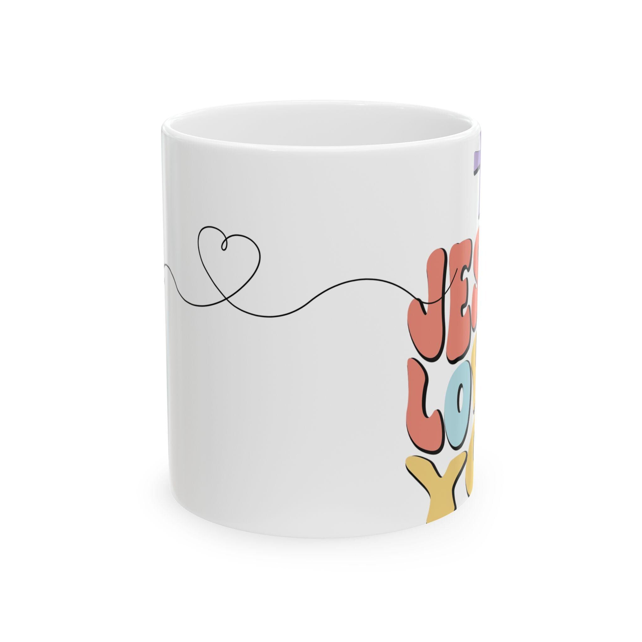 Taza Cristiana de Jesús con Flores - Regalo de Fe para Mujer, Christian Coffee Cup Aesthetic,Mug de Cerámica Inspiracional,Regalo para Amiga