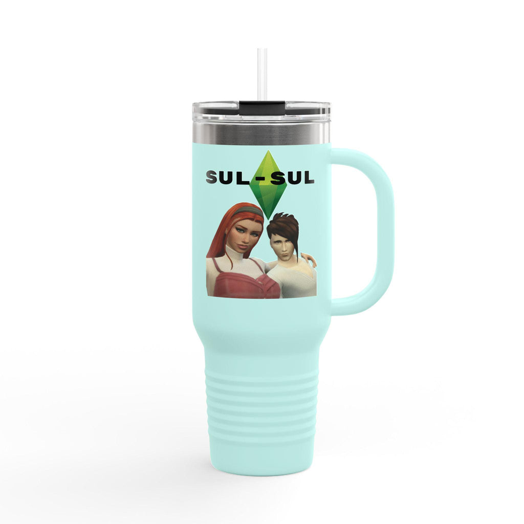 Personalized Sims Themed 40oz Insulated Tumbler | Cozy Gamer Gift, Plumbob Design Travel Mug, Custom Text for Sims Fans