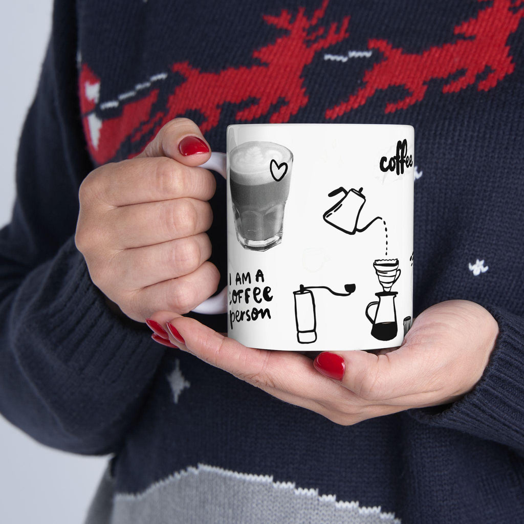 Taza de Cerámica Coffee Lovers - Regalo Estético para Amantes del Café,Mug de Cafetería Minimalista,Regalo de Cumpleaños para Coffee Addicts