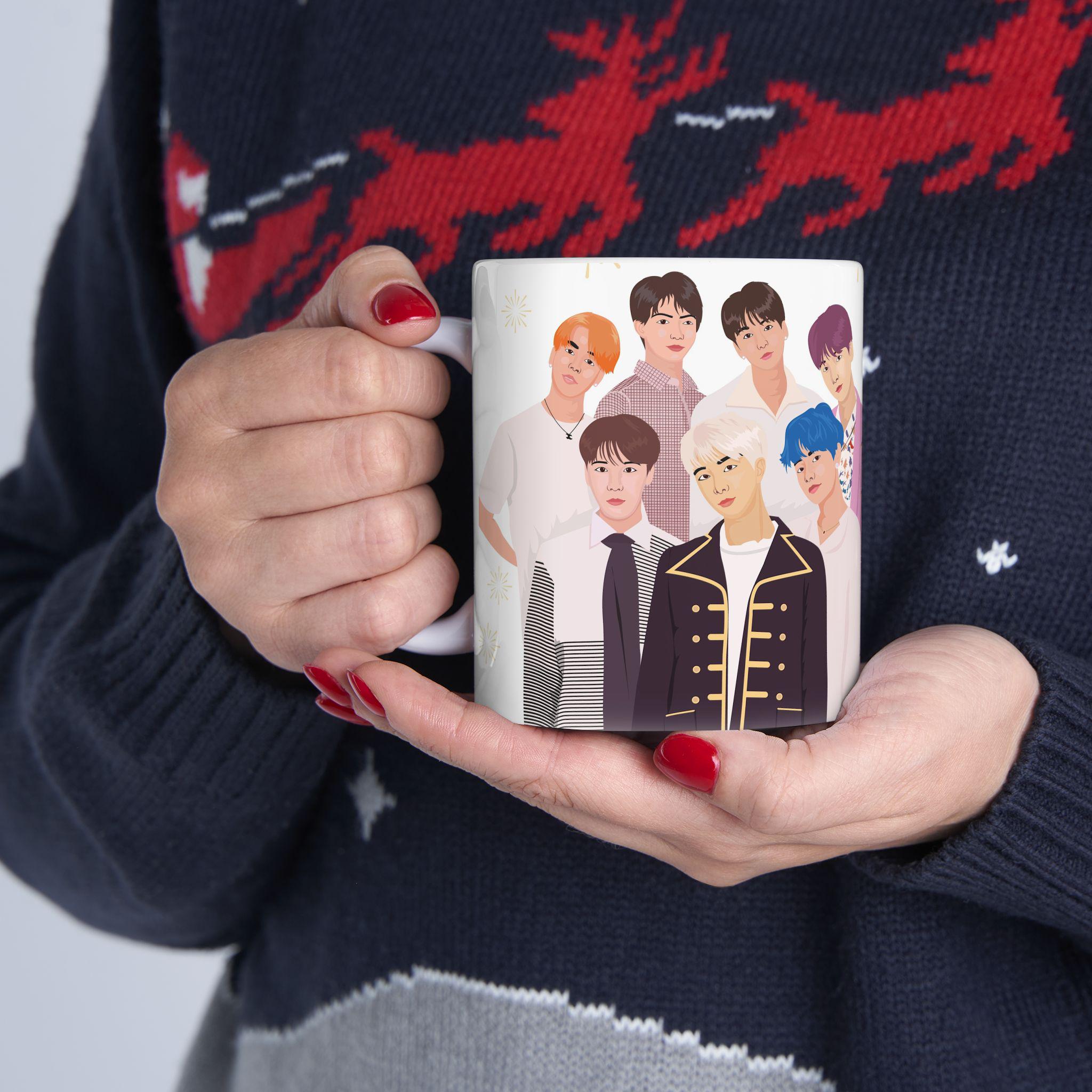 K-Pop Love Ceramic Mug, Cute Coffee Cup for Fans, Gifts for Birthdays, Holidays, Valentine's Day, 11oz, 15oz