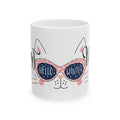 Whimsical Cat Mug | Cute Playful Cats Ceramic Coffee Cup, Kawaii Cat Lover Gift, Adorable Feline Design Mug for Her, Pastel Cat Aesthetic