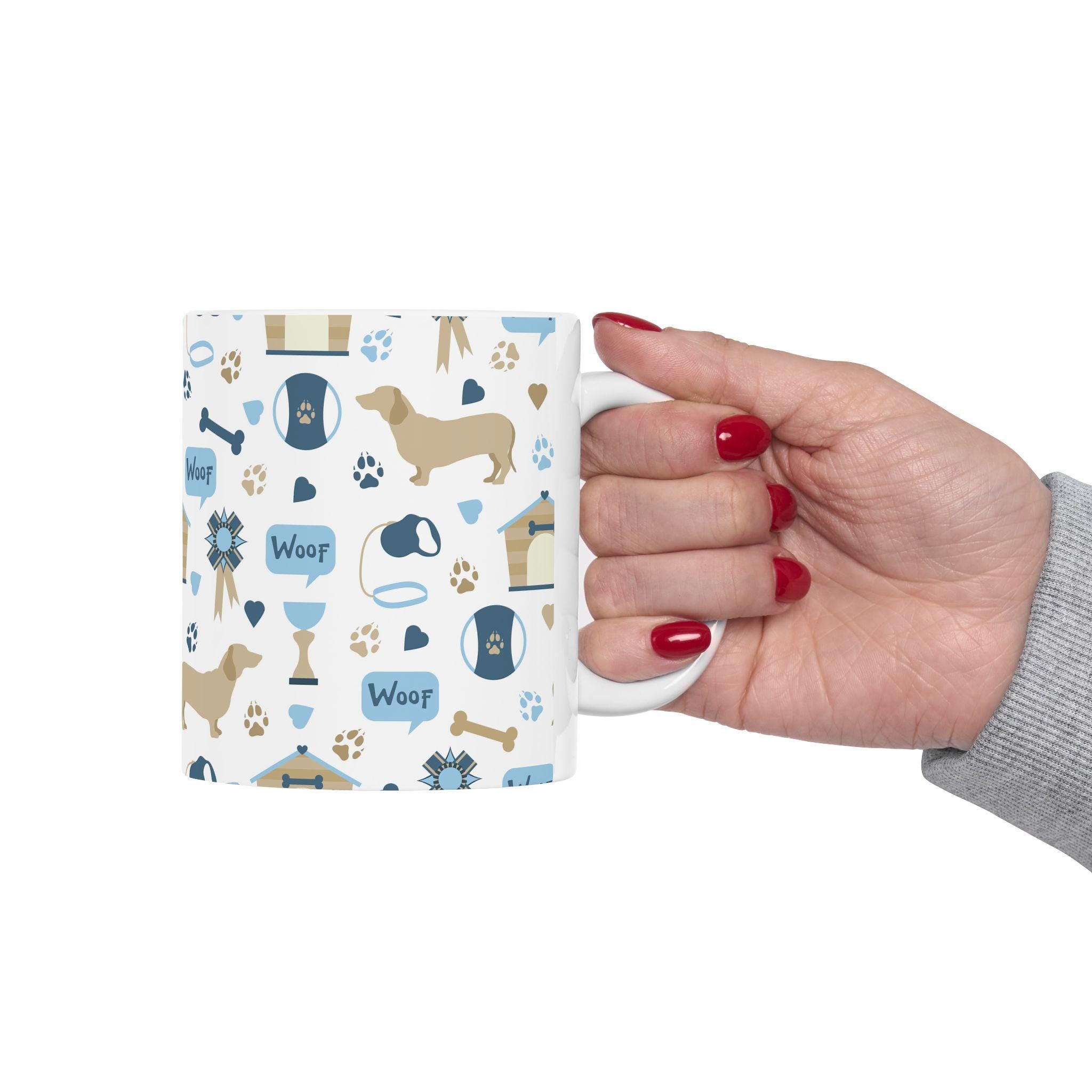 Whimsical Dog Art Coffee Mug | Colorful Dog Lover Gift, Vibrant Ceramic Cup for Pet Parents & Dog Moms