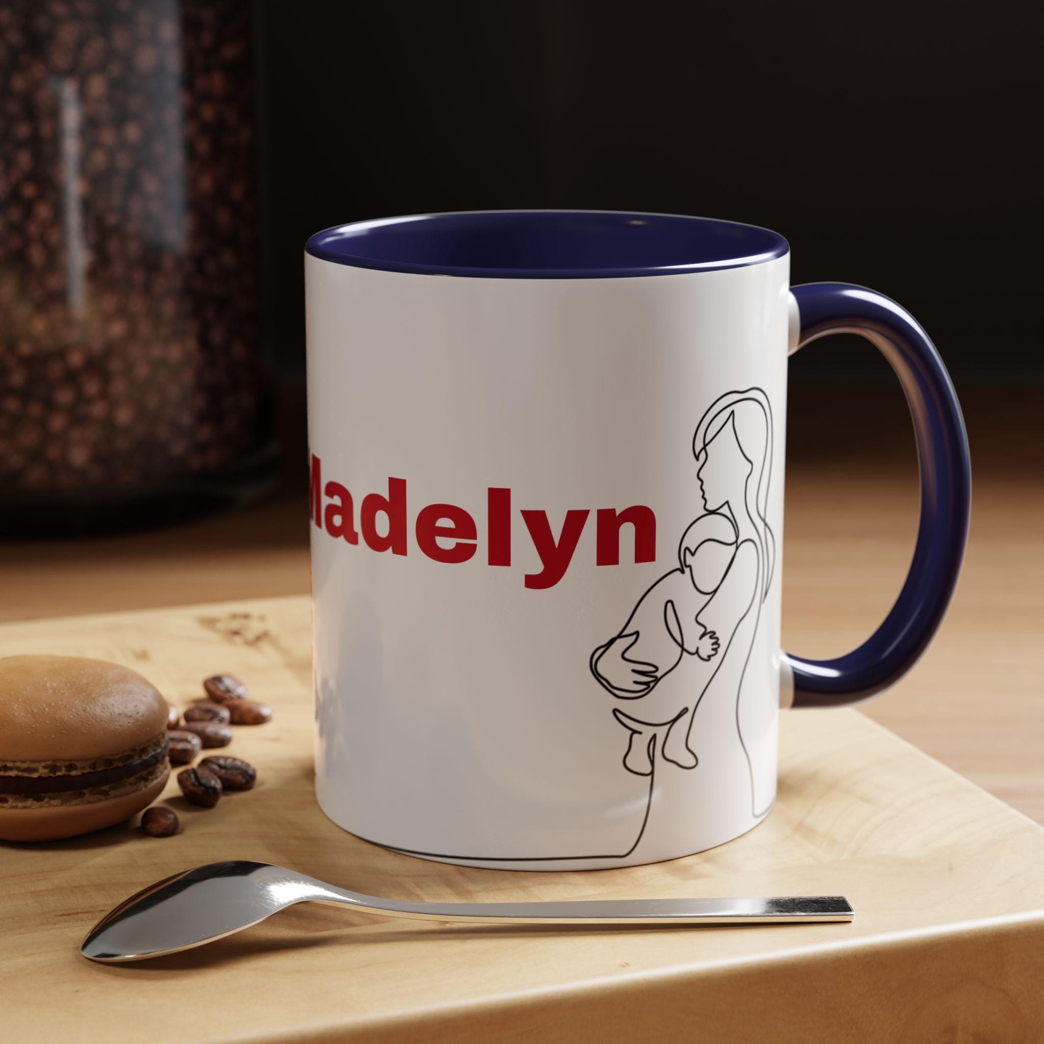 Taza Personalizada con Acento de Color - Regalo de Cumpleaños para Mujer, Custom Accent Coffee Mug, Taza con Interior de Color