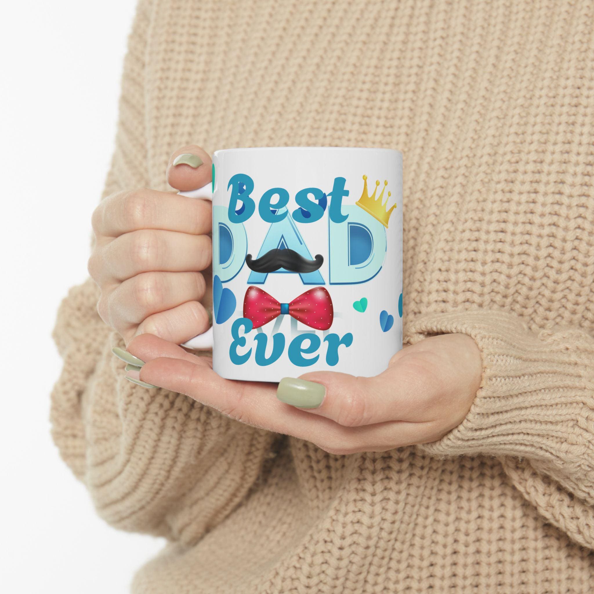 Best Dad Ever Coffee Mug | Personalized Father's Day Gift, Birthday Present for Dad, Classic Ceramic Cup