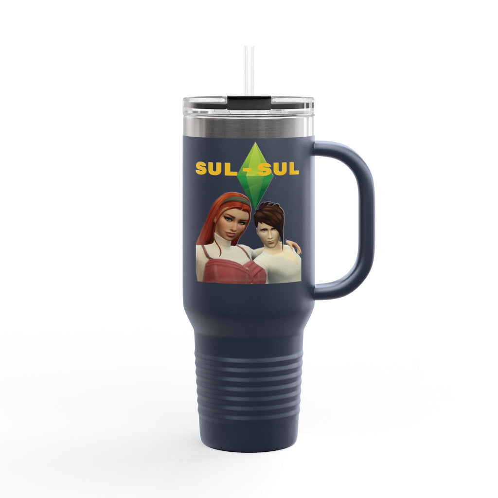 Personalized Sims Themed 40oz Insulated Tumbler | Cozy Gamer Gift, Plumbob Design Travel Mug, Custom Text for Sims Fans