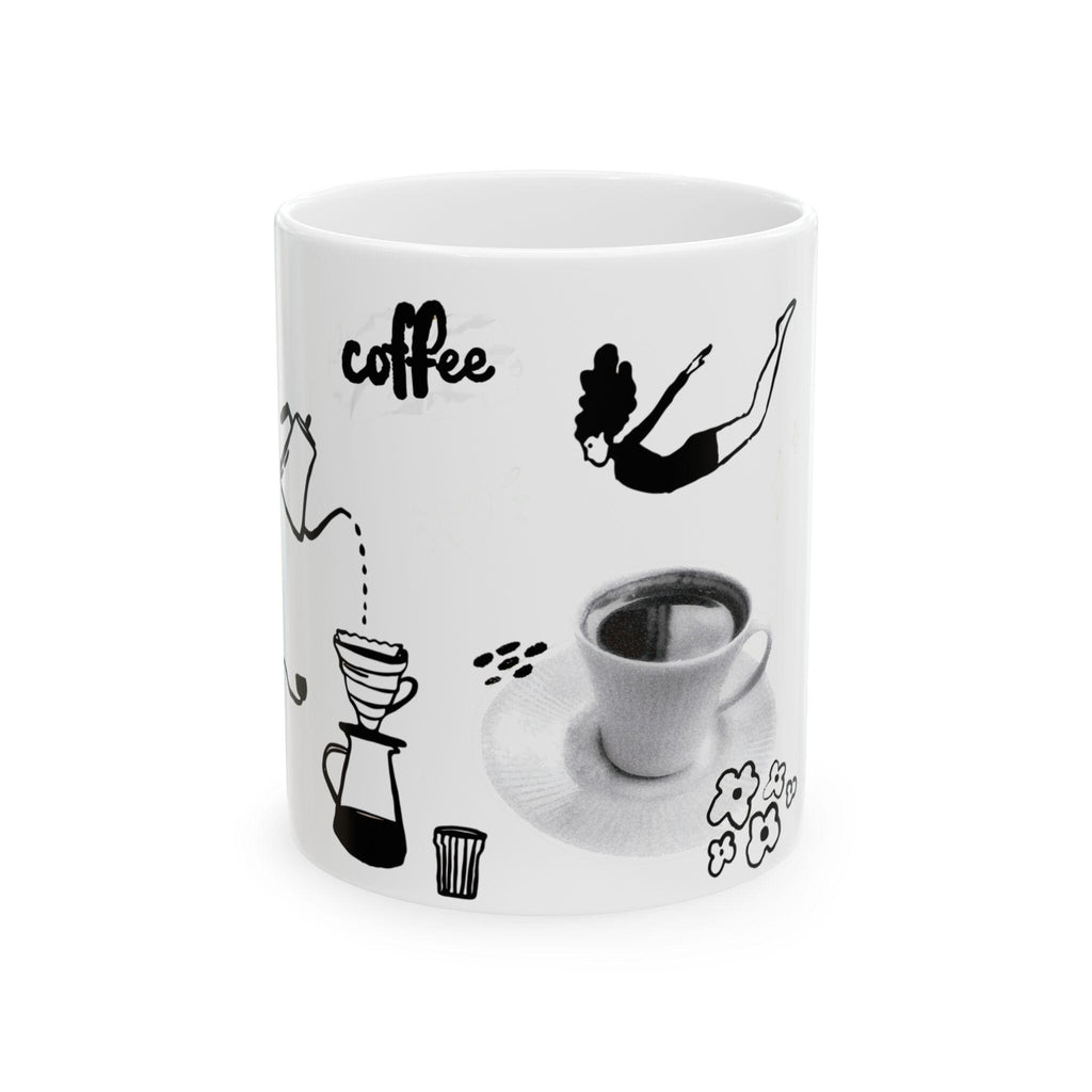 Taza de Cerámica Coffee Lovers - Regalo Estético para Amantes del Café,Mug de Cafetería Minimalista,Regalo de Cumpleaños para Coffee Addicts