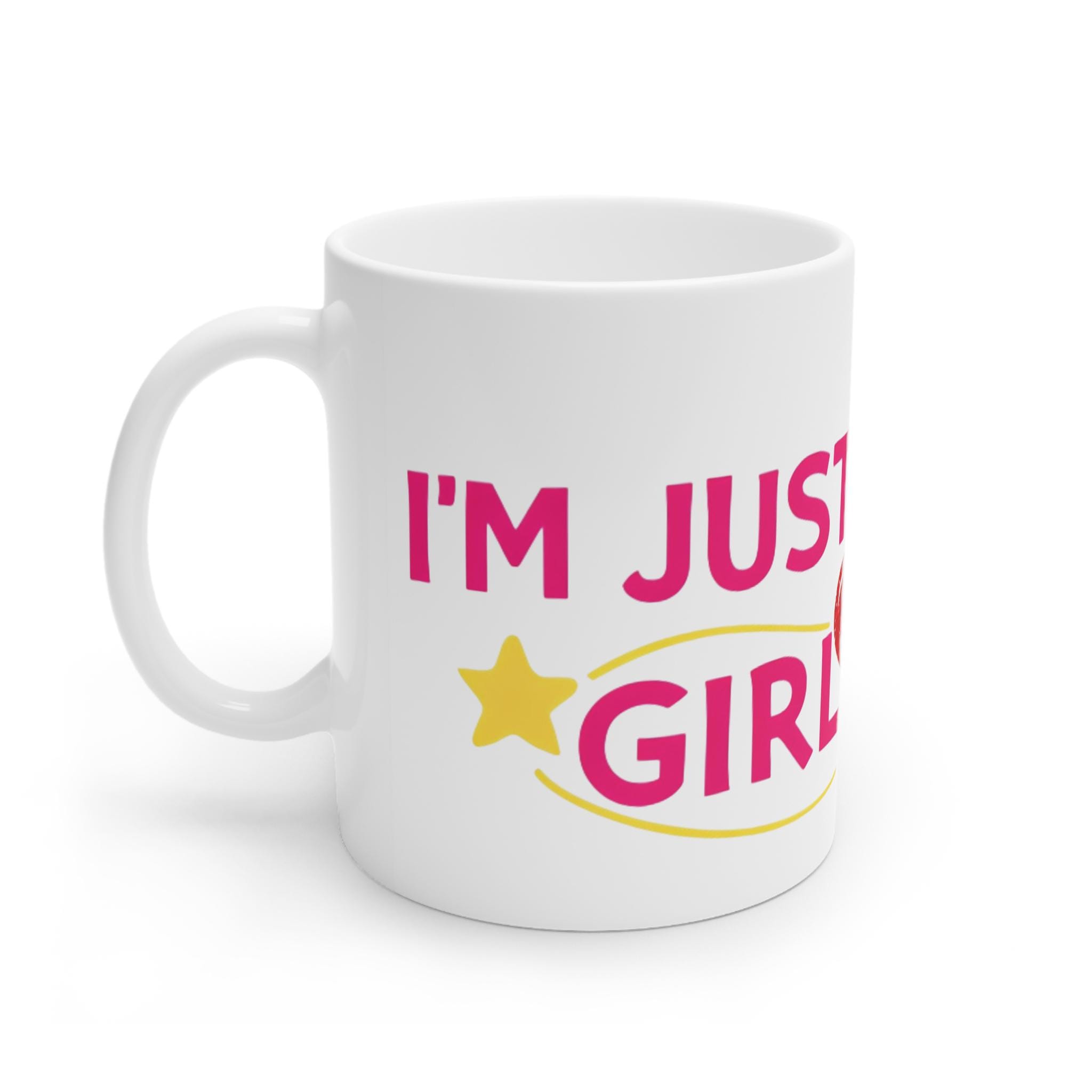 Just a Girl Pink Coffee Mug | Cute Coquette Aesthetic Cup, Girly Gift for Her, Soft Girl Vibes, 11oz & 15oz