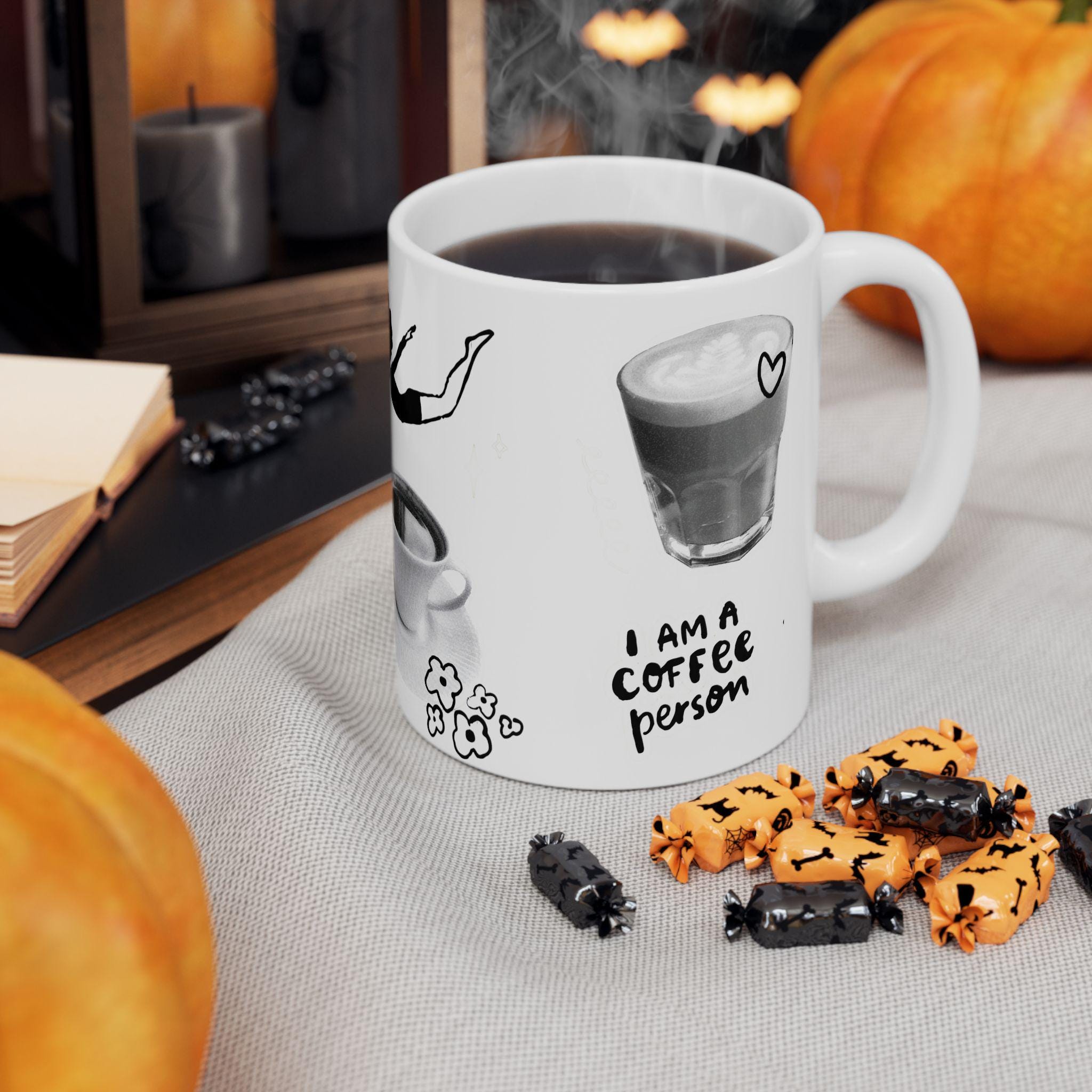 Taza de Cerámica Coffee Lovers - Regalo Estético para Amantes del Café,Mug de Cafetería Minimalista,Regalo de Cumpleaños para Coffee Addicts