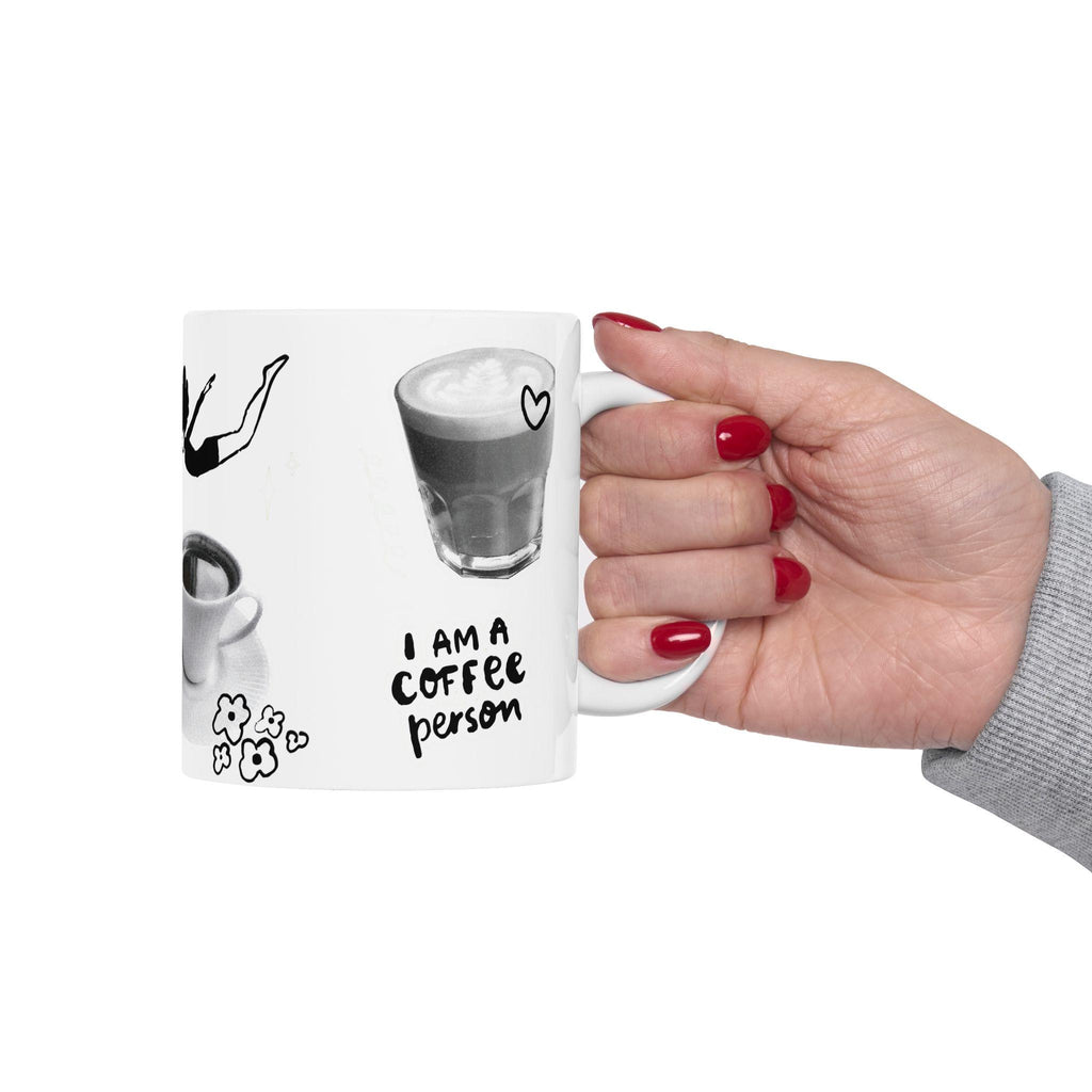 Taza de Cerámica Coffee Lovers - Regalo Estético para Amantes del Café,Mug de Cafetería Minimalista,Regalo de Cumpleaños para Coffee Addicts